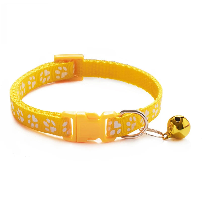 Hot pet for cat bell collar dog print cat collar multi-color optional necklace ring cat rope collar pet supplies