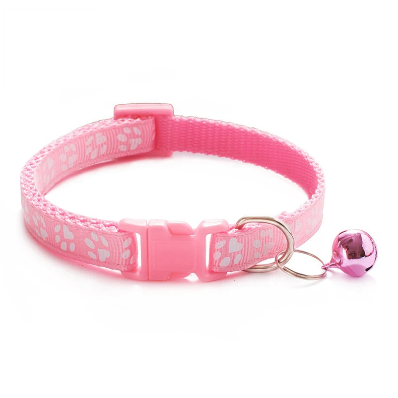 Hot pet for cat bell collar dog print cat collar multi-color optional necklace ring cat rope collar pet supplies