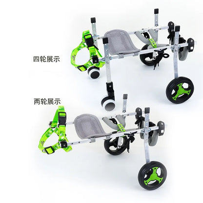 Metal Dog Wheelchair for Disabled Pets 4 Wheel Support Aid for Hind Legs Elderly Dogs Cats