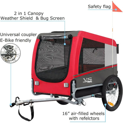 Pets Large Dog Bike Trailer Stroller for MediumLarge Dog or Multiple Small Dogs Pet Stroller for Dogs Up to 78 lbs