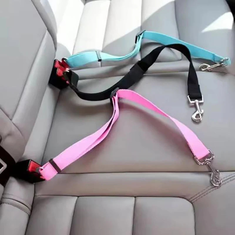 New Dog Car Seat Belt Safety Protector Travel Pets Accessories Dog Leash Collar Breakaway Solid Car Harness Pet Car Seat Belts