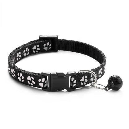Hot pet for cat bell collar dog print cat collar multi-color optional necklace ring cat rope collar pet supplies