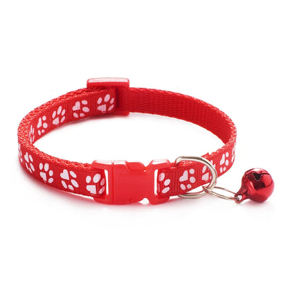Hot pet for cat bell collar dog print cat collar multi-color optional necklace ring cat rope collar pet supplies