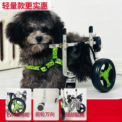 Metal Dog Wheelchair for Disabled Pets 4 Wheel Support Aid for Hind Legs Elderly Dogs Cats